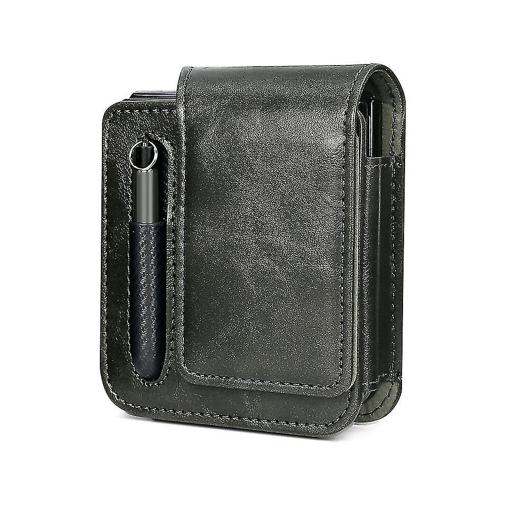 (Gray) Flip Cell Phone Holster Belt Clip Case For Samsung Galaxy Z Flip 5/Z Flip 4/Z Flip 3/Motorola Razr Leather Belt Loop Pouch Gray 8238749229099