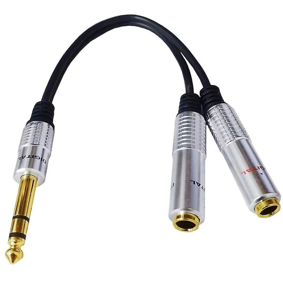 6.35Mm 1/4 Inch Trs Stereo To Dual 1/4 Inch Ts-Mono Y-Splitter Breakout Cable 9430790754370