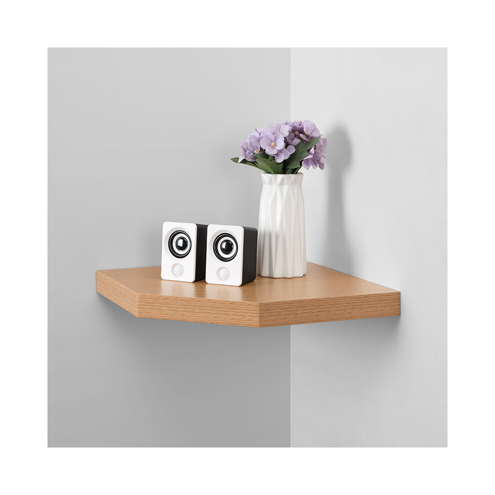 Corner Floating Shelves Oak Wall Shelf Wooden Small Corner Shelf