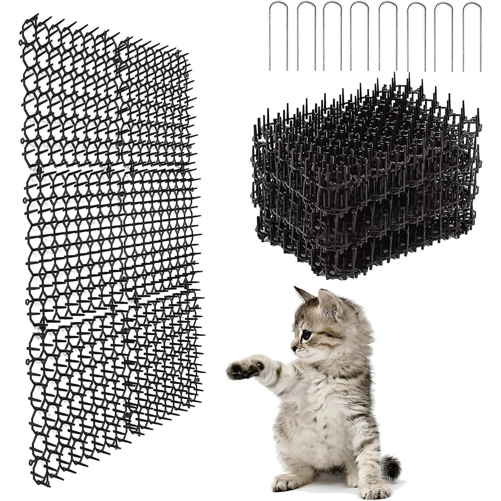 24 Pieces Garden Anti-cat Mat With Spikes, Anti-cat Mat With Thorn, Cat Repellent Mat, Animal Spike Repeller For Indoor Outdoor Garden Sofa-image-OPC-PDP96NB-NEW