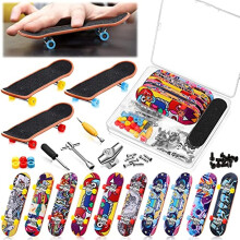 10 Pack Diy Fingerboard Kit With Box Mini Fingerboards Skateboards For Fingers Finger Board Making Kit Finger Skateboard Kit With Mini Wrench Screwdri