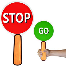 Double-sided Stop And Go Traffic Paddle - 20*35cm