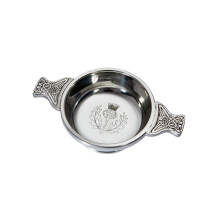Wentworth Pewter - Thistle Pewter Quaich, Whisky Tasting Bowl, Loving cup, Burns Night