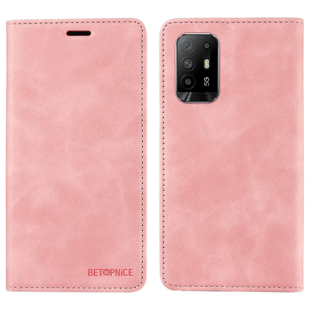 (Pink) For Oppo A94 5G/Reno5 Z/F19 Pro 5G/A95 5G/Reno6 Z Flip Stand Leather Phone Case Wallet Cover Pink 8238749240803