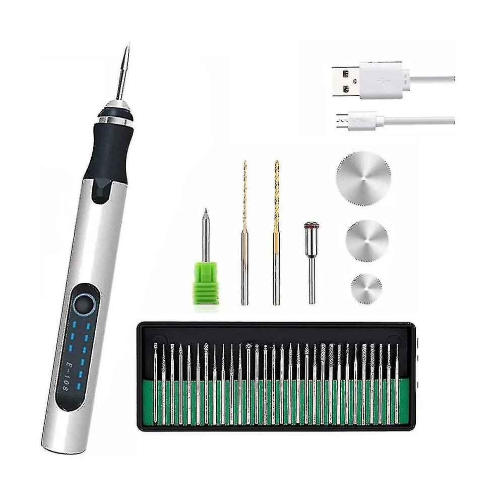 Usb Customizer Professional Engraving Pen 30 Bits Rechargeable Engraving Pen Cordless Engraver To 9430790766861