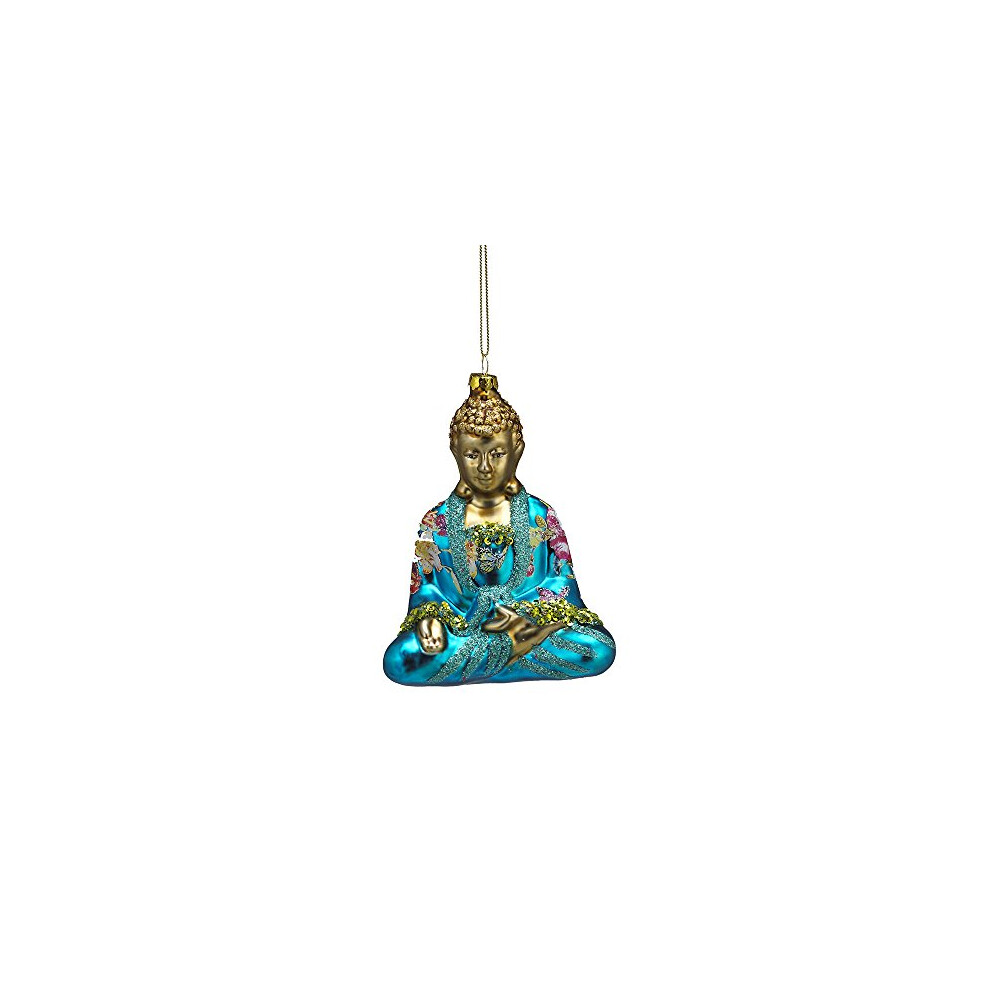 Kurt Adler 5.25" Glass Buddha Ornament