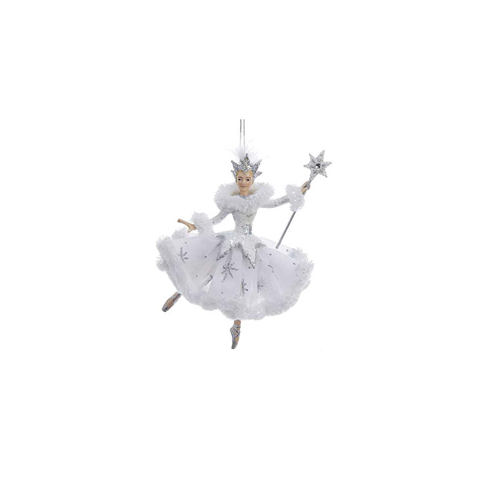 Ornement de No?l Ballerine Blanche et Argent - Kurt S. Adler, F?e et Ange ?l?gants, Collection Snow Queen C9256