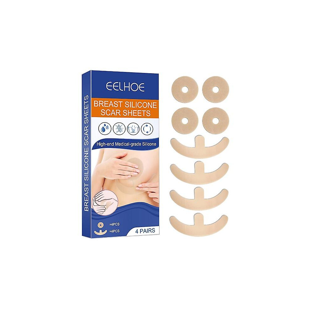 Silicone Scar Sheets Silicone Scar Sheets For Breast 8 Pack Breast Reduction After Surgery For Scars, Scar Removal Sheets, 4 Areola Soft Strips