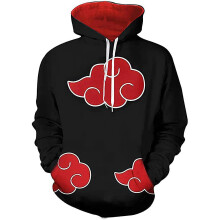 (S) Naruto Anime Akatsuki Printed Hoodie Men Women Adults Pullover Hooded Sweatshirt Tops Gift
