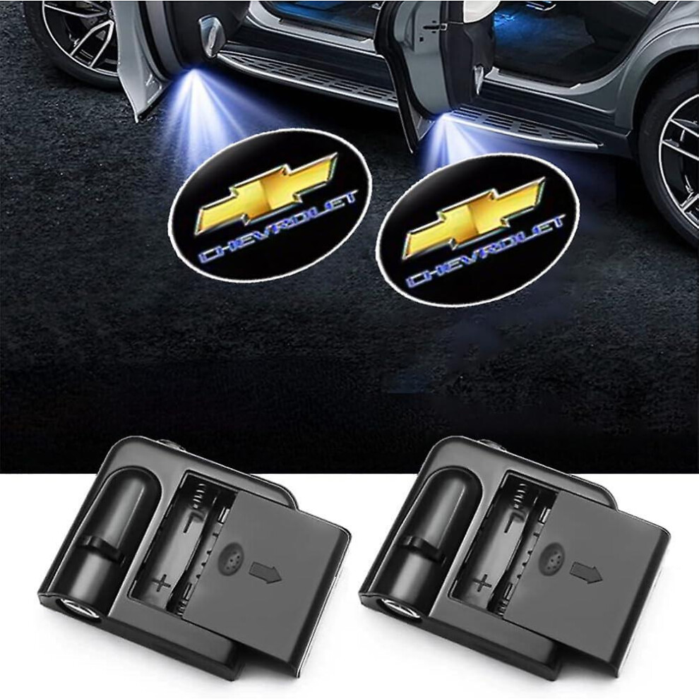2Pcs Compatible With Chevrolet Chevy Wireless Car Door Logo Led Hd Welcome Courtesy Ghost Shadow Projector Lamp Compatible Light 9430790769251