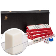 Yellow Mountain Imports Mini Chinese Mahjong Travel Game Set, Little MJ with Extra Small White Tiles [????????]
