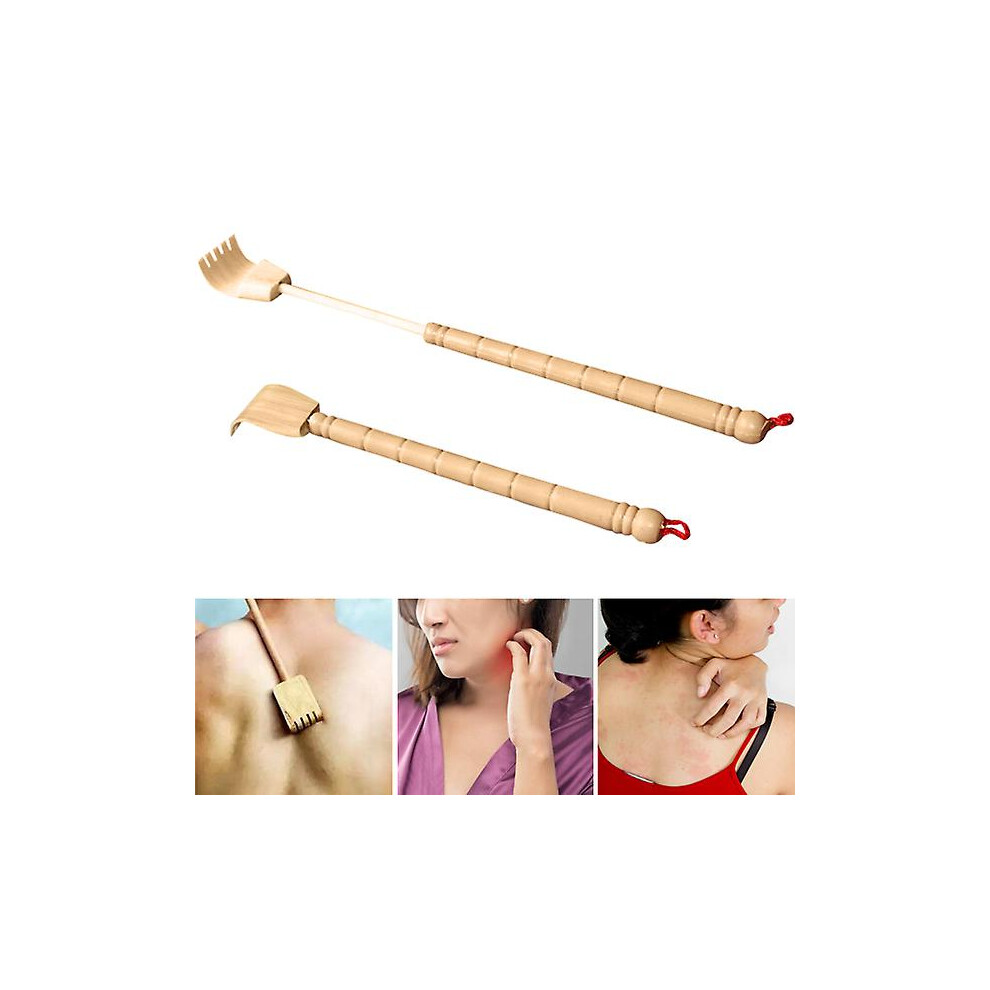 Extendable Back Scratcher Bamboo Wooden Telescopic Flexible Anti Itch Self