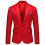Mens Business Casual One Button Notched Lapel Solid Color Suit Jacket 1