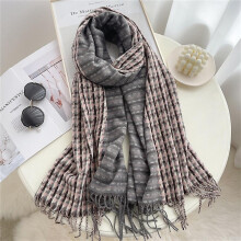 (WT25 4) Warm Cashmere Unisex Scarf Luxury Plaid Splice Pashmina Thick Shawl Wrap Hijab Men Women Winter Echarpe With Tassel Foulard 2022