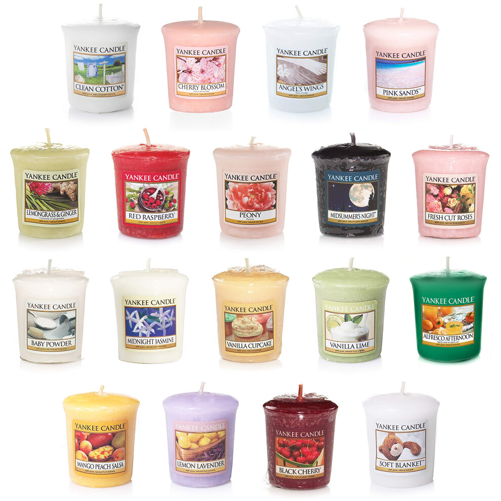 Yankee candle Value Bundle with 18 Votive Scented candles, Mixed Popular Fragrances