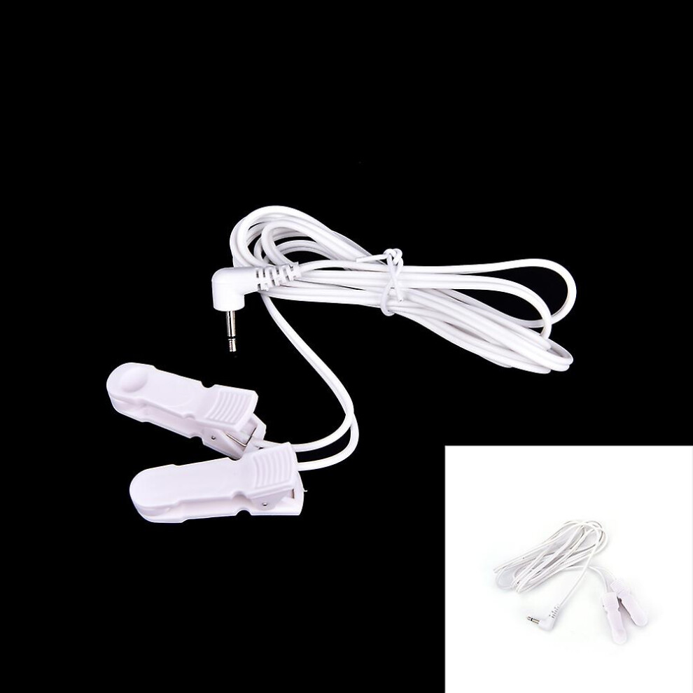 Electrode Lead Wires With 2 Ear Clips For Tens Therapy Machine Massager 2.5mm