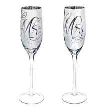 Cypress Home Wedding Day D? Cor Sr. e Sra. 8 oz Flautas de champanhe - 3 x 10 x 3 polegadas