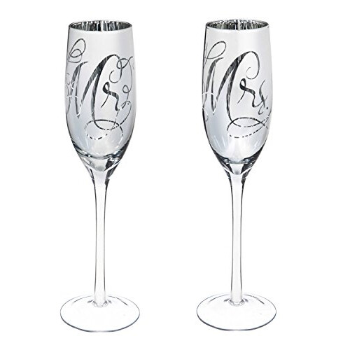 Cypress Home Wedding Day D? Cor Sr. e Sra. 8 oz Flautas de champanhe - 3 x 10 x 3 polegadas