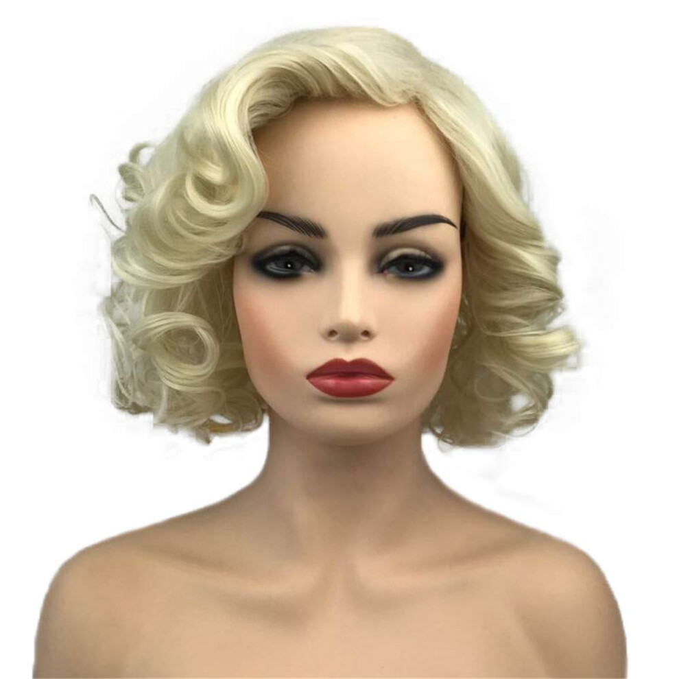 Aimole Unisex Not,Specified Women Short Curly Wig Synthetic Hair Cosplay Costume Halloween Party Daily Everyday Wear Wig Heat Resistant (613E)
