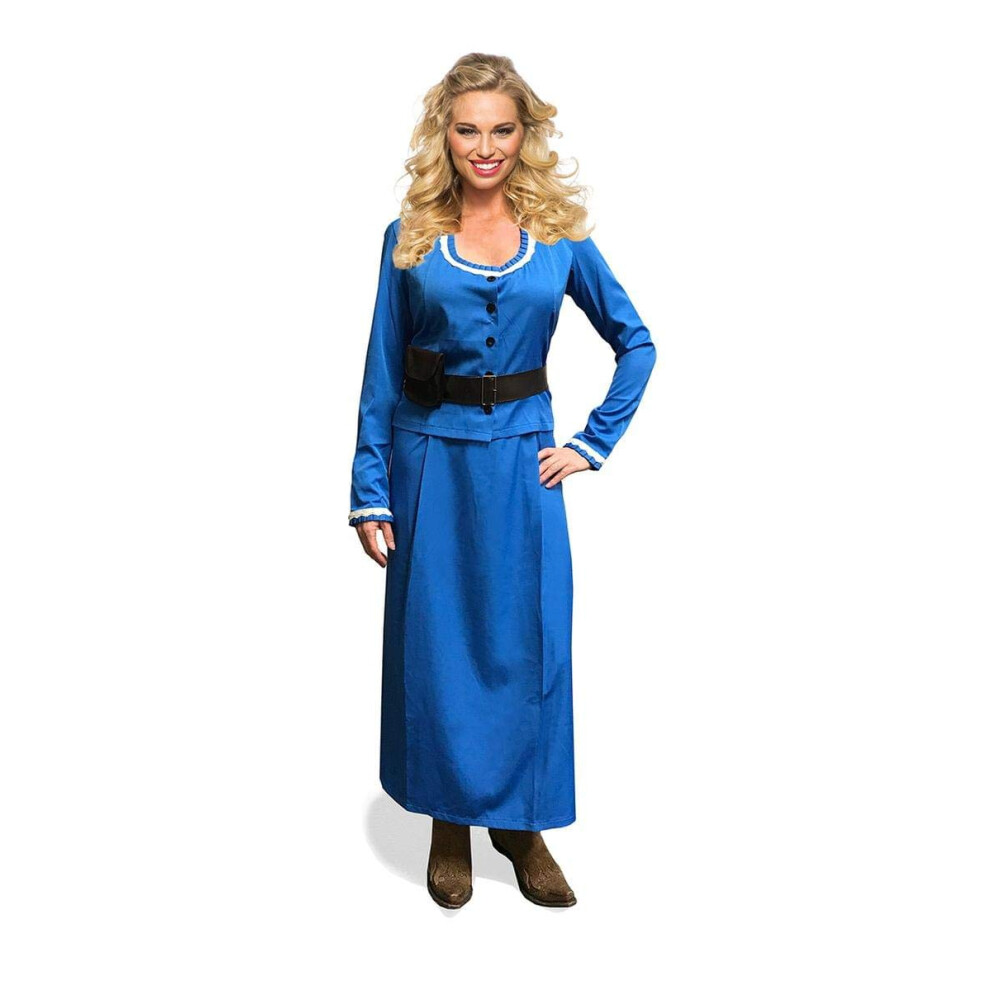 Photos - Fancy Dress West World Inspired Women's Western Vintage Edwardian Steampunk Costume Dress | Blue