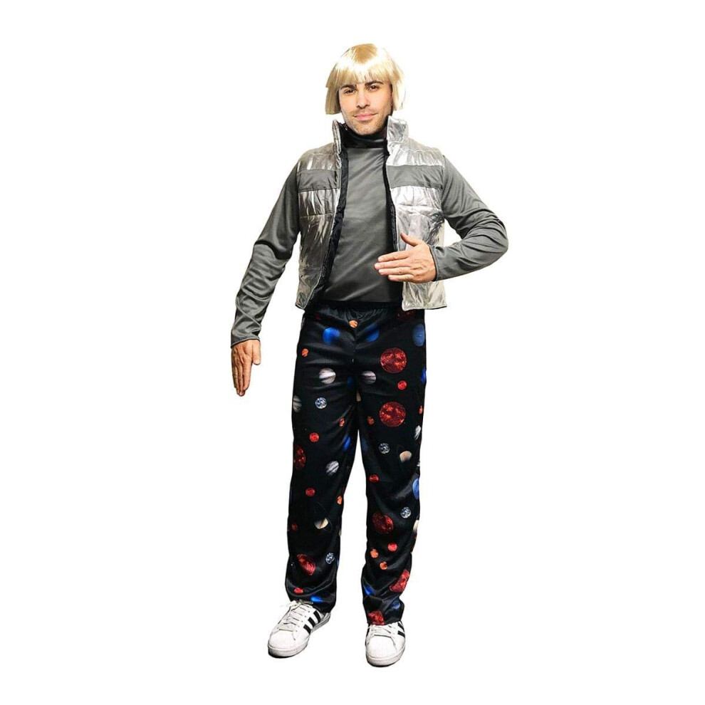Photos - Fancy Dress Seeing Red SNL Space Pants Costume Complete with Wig and Vest | Men's Black Black,Red