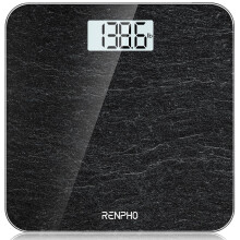 RENPHO Digital Bathroom Scale, Highly Accurate Body Weight Scale with Lighted LED Display, Round corner Design, 400 lb, core 1S, Marble