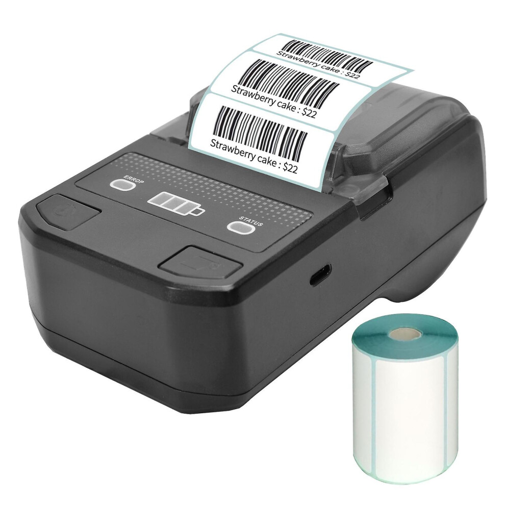 Portable 58mm Thermal Label Maker Wireless BT Mini Label Printer Barcode Printer with Rechargeable