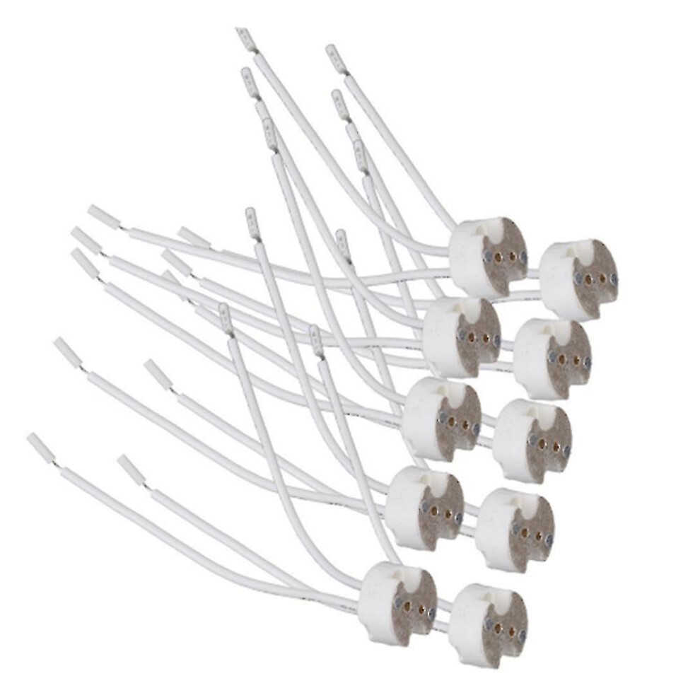 10pcs Mr16 G4 Base Ceramic Socket Lamp Holder - Wired Bulb Adapter-image-OPC-PDPB9Z6-NEW