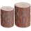 2 Piece Round Indoor Outdoor Garden Stool Rustic Stump 1