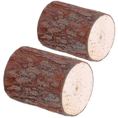 2 Piece Round Indoor Outdoor Garden Stool Rustic Stump 2