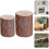 2 Piece Round Indoor Outdoor Garden Stool Rustic Stump 2