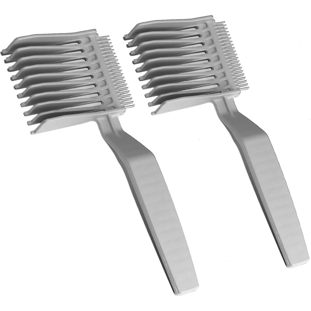 Unisex Grey (, 2Pcs) Barber Fade Combs, Hair Clipper Comb, Curved Barber Comb For Men, Professional Flat Top Hair Cutting Comb, Curved Positioning Comb Hk