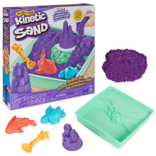 Set di sabbiera Kinetic Sand con sabbia da gioco viola da 1 libbra, 4 strumenti e stampi, giocattoli sensoriali per bambini dai 3 anni in su