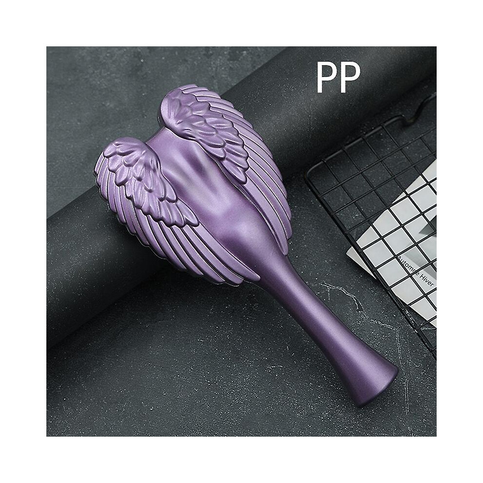 Purple (Purple) 1Pc Mini Detangling Hair Brush Handle Magic Anti-Static Tangle Angel Hairbrush