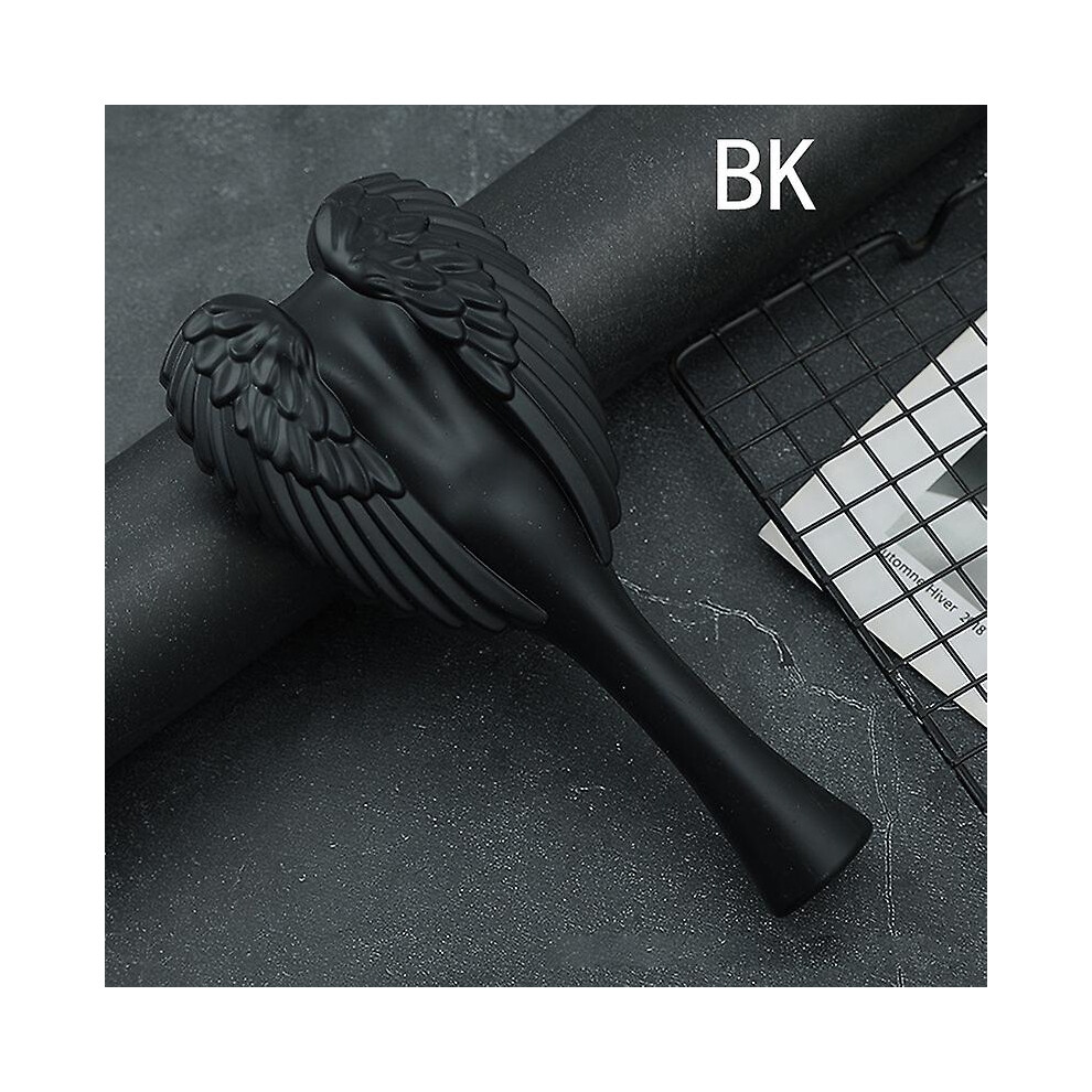 Black (Black) 1Pc Mini Detangling Hair Brush Handle Magic Anti-Static Tangle Angel Hairbrush