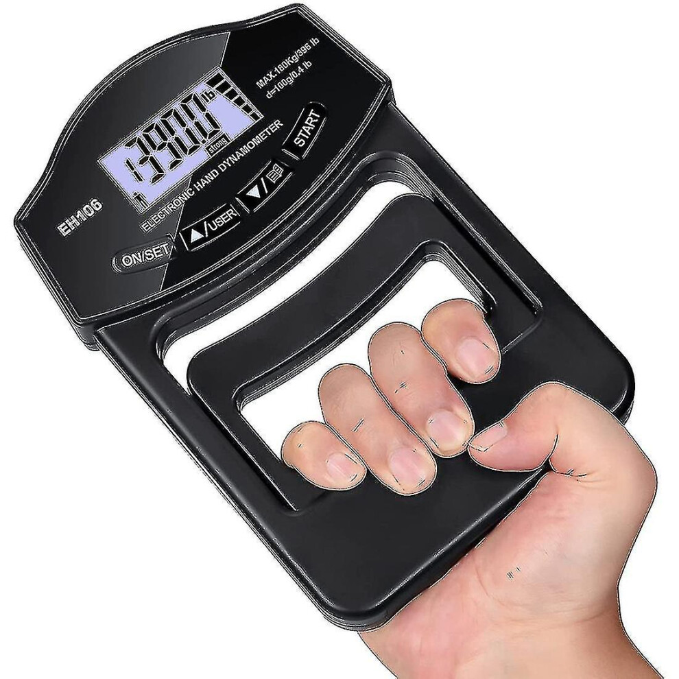 Grip Strength Tester, 396lbs/180kg Digital Hand Dynamometer Grip Strength Meter Usb Lcd Screen Hand
