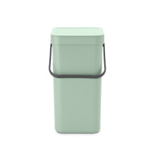 Poubelle de recyclage Brabantia Sort & go Kitchen (32 gal, vert jade), organiseur de d   chets empilable avec poign   e et couvercle amovible, montag