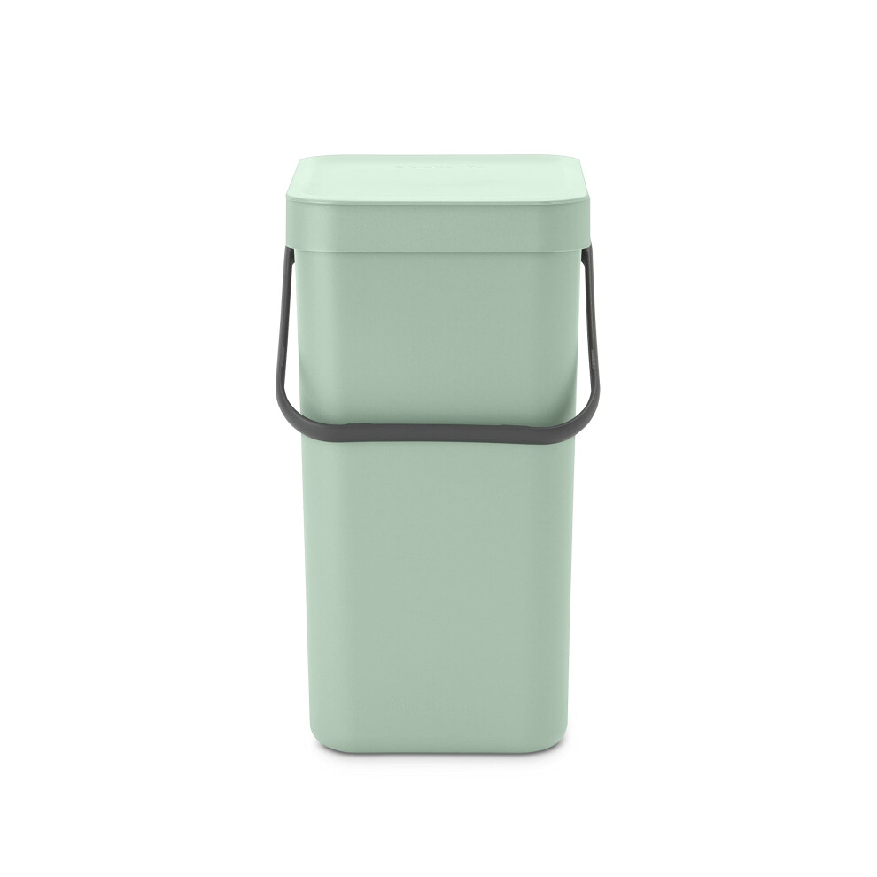 Brabantia Sort & go Kitchen Recycling can (32 galJade green) Stackable Waste Organiser with Handle & Removable Lid, Wallcupboard Mounting