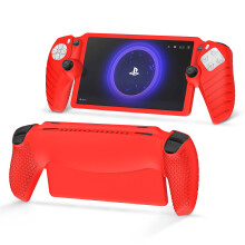 (Red) Protective Case For Playstation Portal, Soft Silicone All-inclusive Protection Skin Cover For Playstation Portal Remote Player