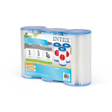 Intex FBA_29003E Type A or c Filter cartridge for Pools, Three Pack, 3-Pack, BrownA