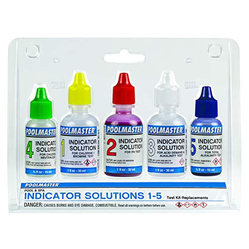Poolmaster 23227 Replacement Indicator Solutions #1 - #5 For Spa or Swimming Pool Water Testing, Neutral, Small 2