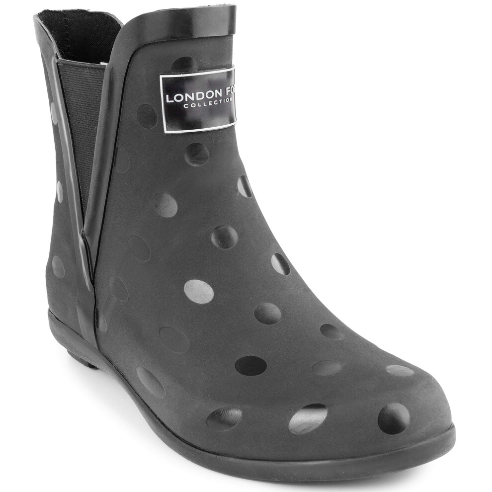 Bottes de pluie Piccadilly pour femme LONDON FOG, noires     pois, pointure 7 M US