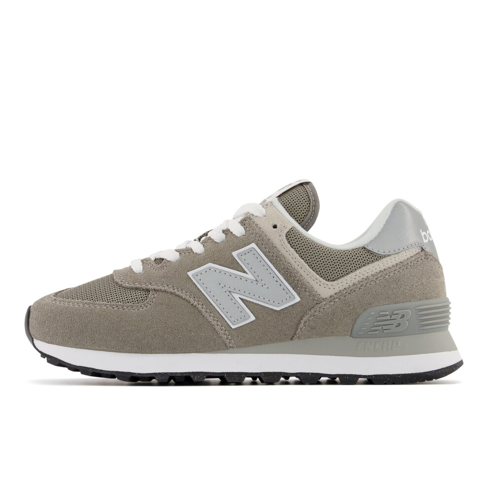 New Balance Womens 574 Core Sneaker, greyWhite, 10.5 Wide