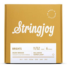 Stringjoy BB1152 Akustiske Guitarstrenge BRIGHTS 80/20 Bronze 11-52
