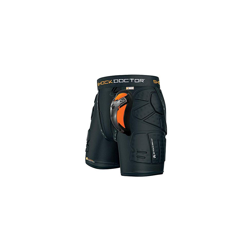 Shock Doctor Shockskin Lax Relaxed Fit Impact Short (Black, Boys Large)