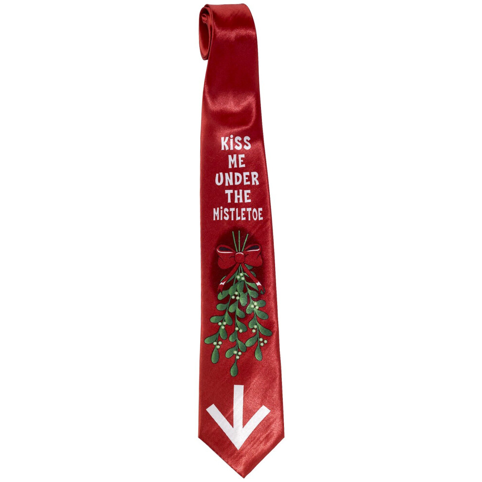 Forum Novelties Men's Mistletoe Christmas Tie, Multi, One Size