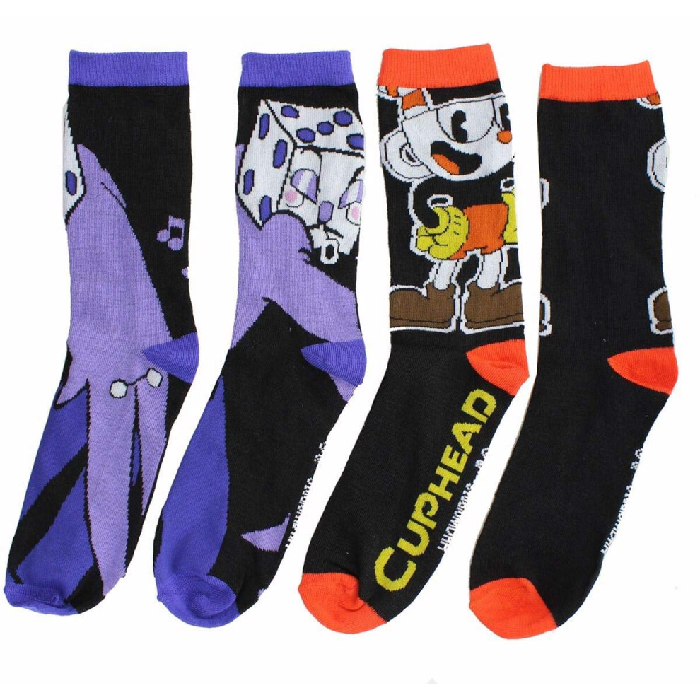 Lot de 2 paires de chaussettes mi-mollet Cuphead pour homme - Cuphead & King Dice
