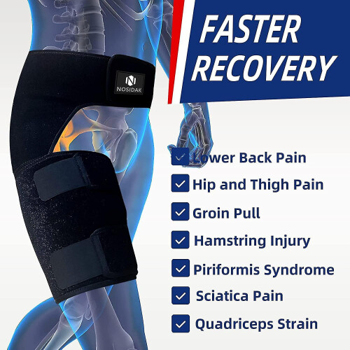 Hip Brace For Sciatica Pain Relief Hamstring Compression Sleeve Groin Brace Si Belt Adjustable Support For Si Joint, Sciatic Nerve, Hip Replacement, H 1
