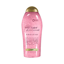 OGX Sensitive + Rosa Salt & Rosewater Skrubb utan Sulfater, Mjukgörande Kroppsskrubb
