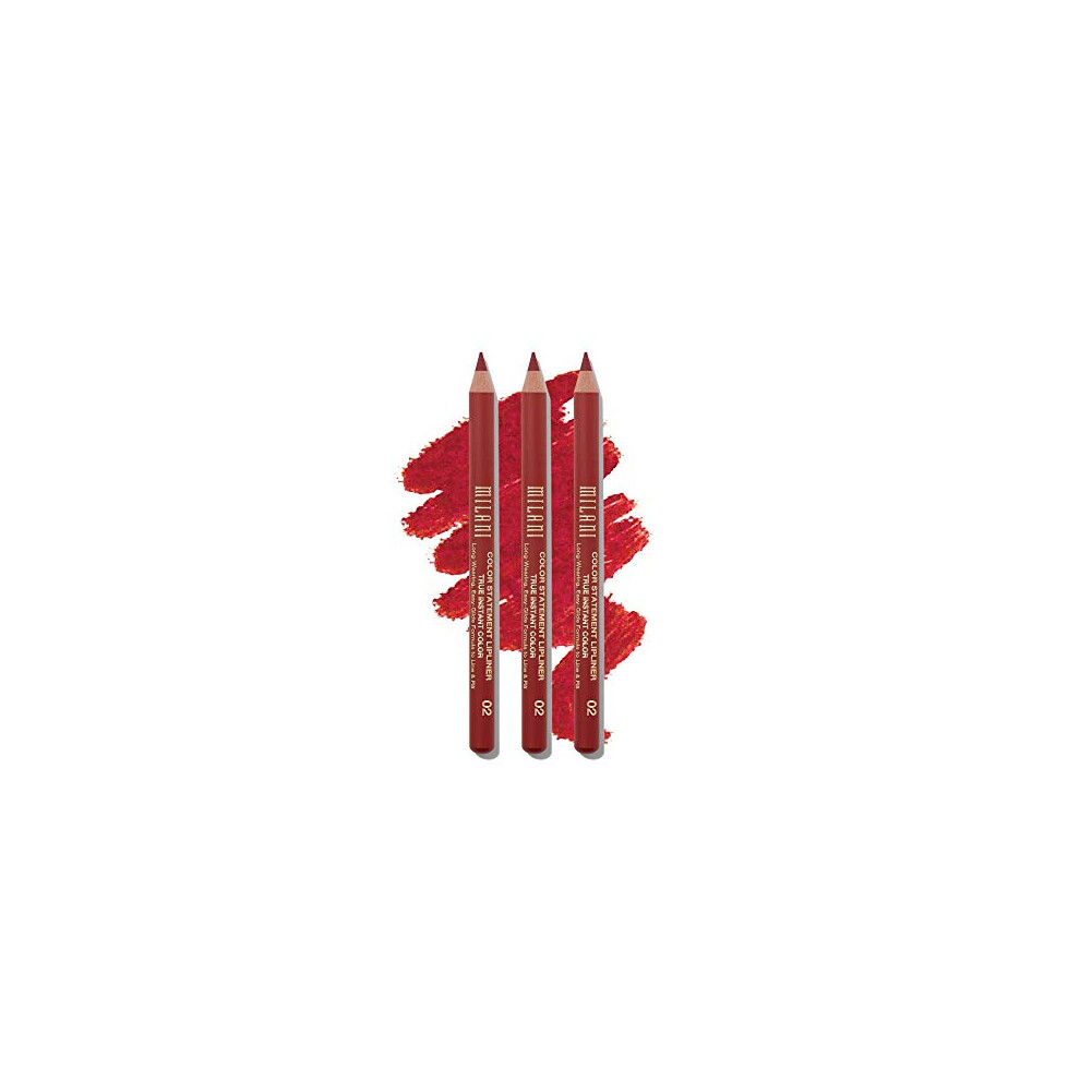 Milani Color Statement Lipliner - True Red (0.04 Ounce) - 3 Pack of Cruelty Free Lip Liners to Define, Shape and Fill Lips